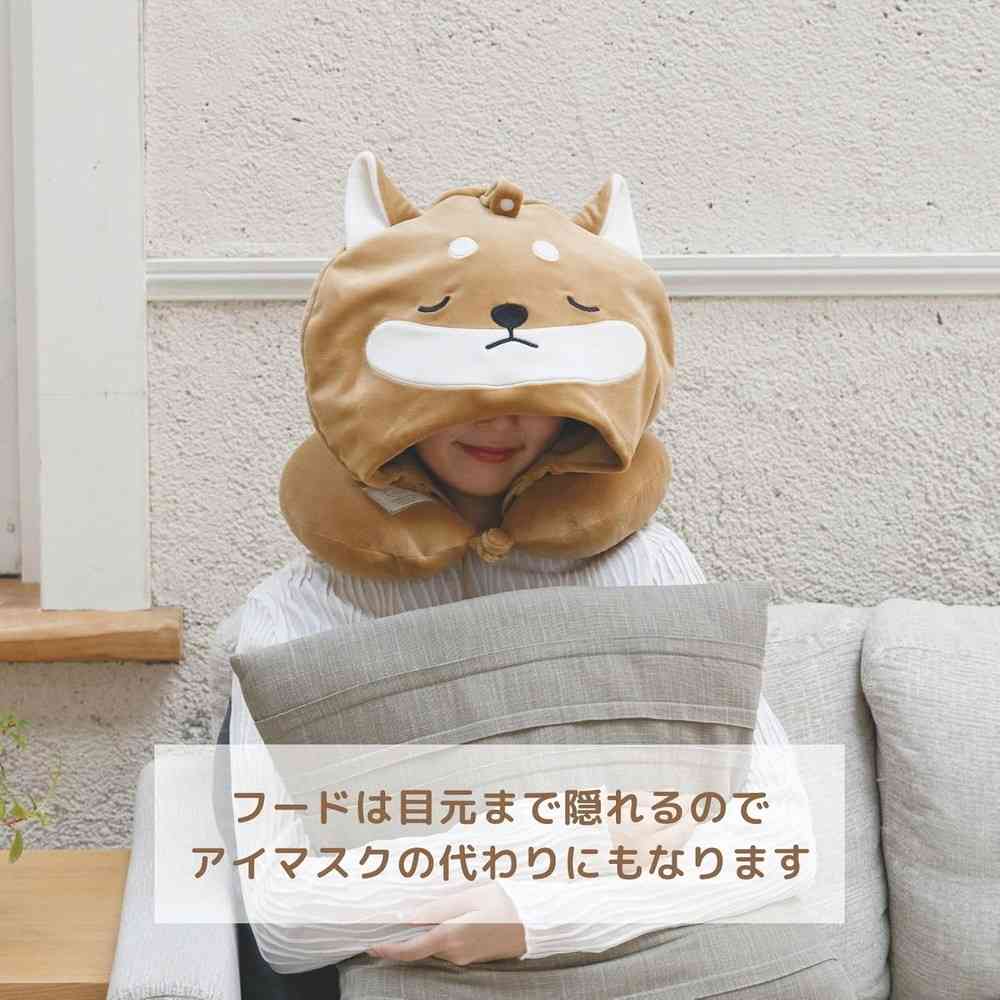 りぶはあと プレミアムねむねむアニマルズ フード付きネックピロウ コタロウ - Image 3
