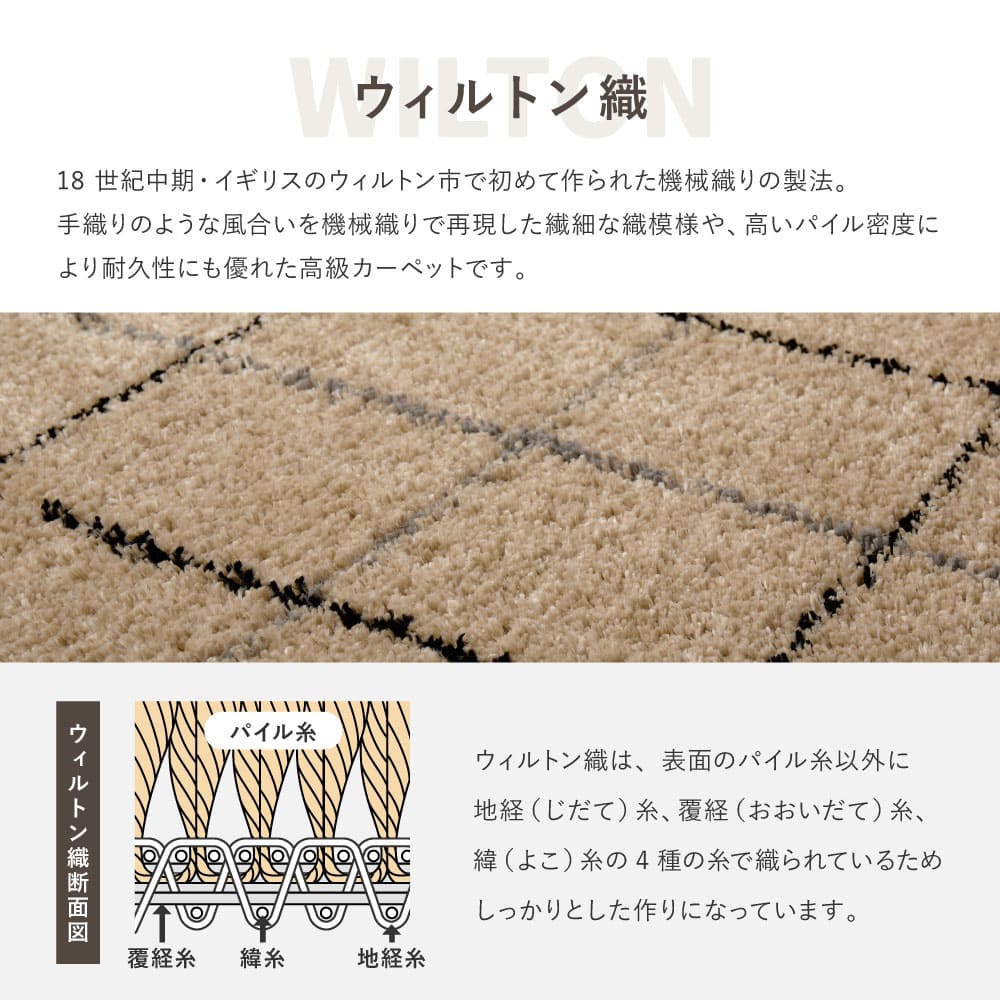 ウィルトンラグ BEDOUIN ケユラ 約200×250cm 【直送品】 返品・キャンセル・他商品と同時購入は不可 - Image 4
