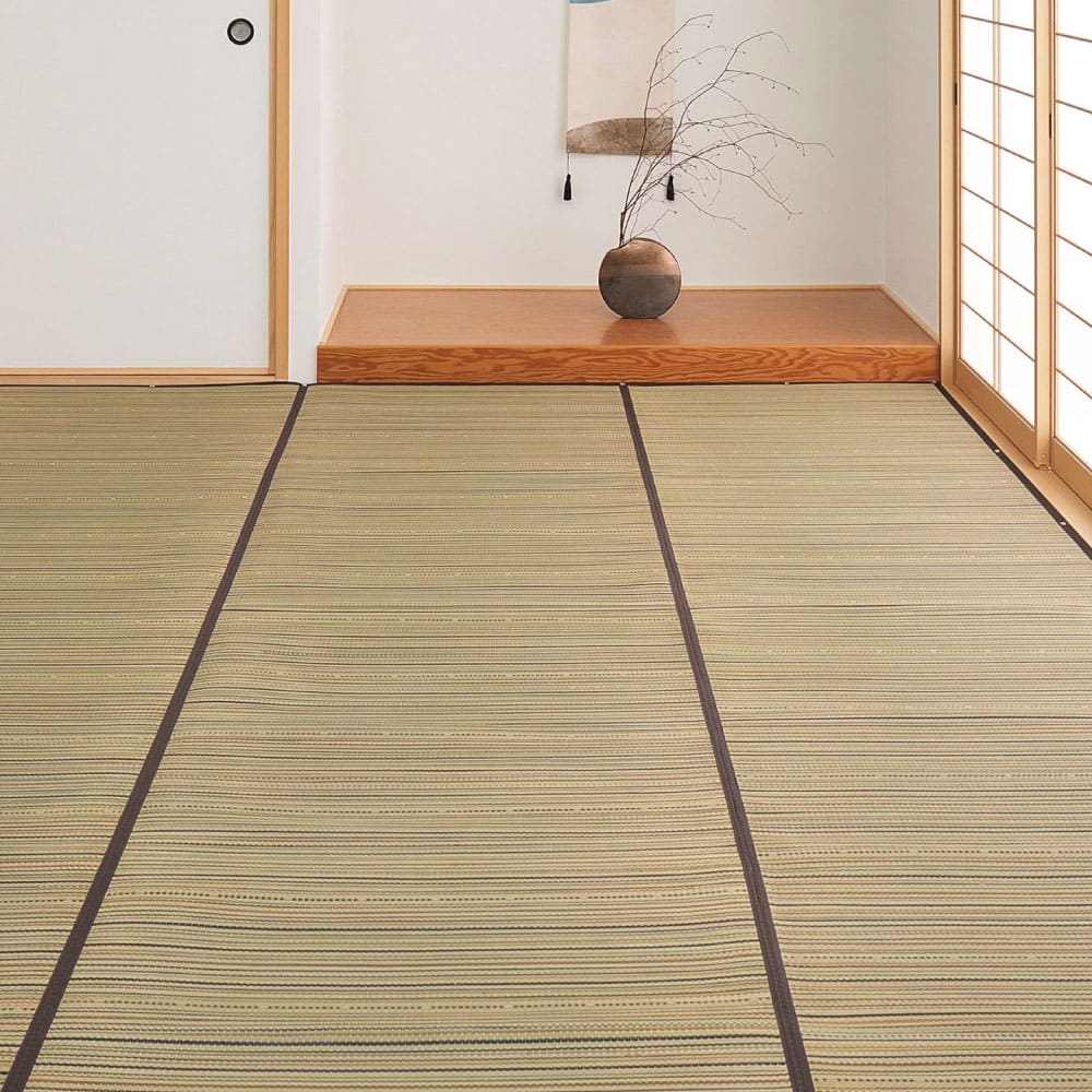 い草カーペット(裏貼り) 涼み 江戸間8帖ブラウン 【直送品】 返品・キャンセル・他商品と同時購入は不可