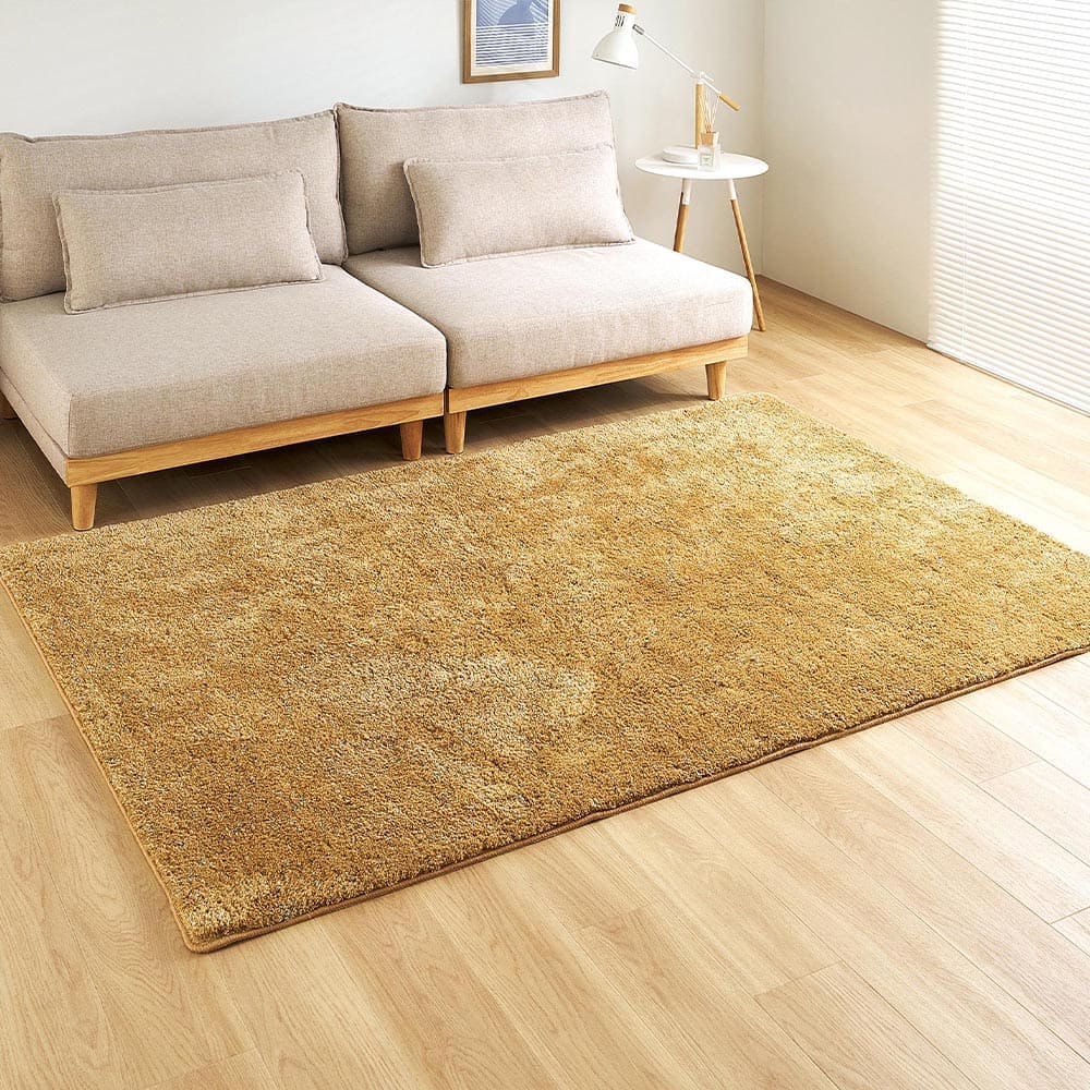 ミックスシャギーラグリーヴァ 約90×140cmマスタード 【直送品】 返品・キャンセル・他商品と同時購入は不可