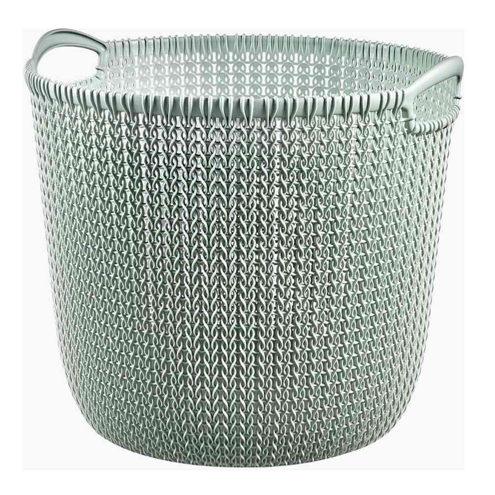 藤栄 Knit(ニット) ラウンドバスケット 30L ブルー CV-201