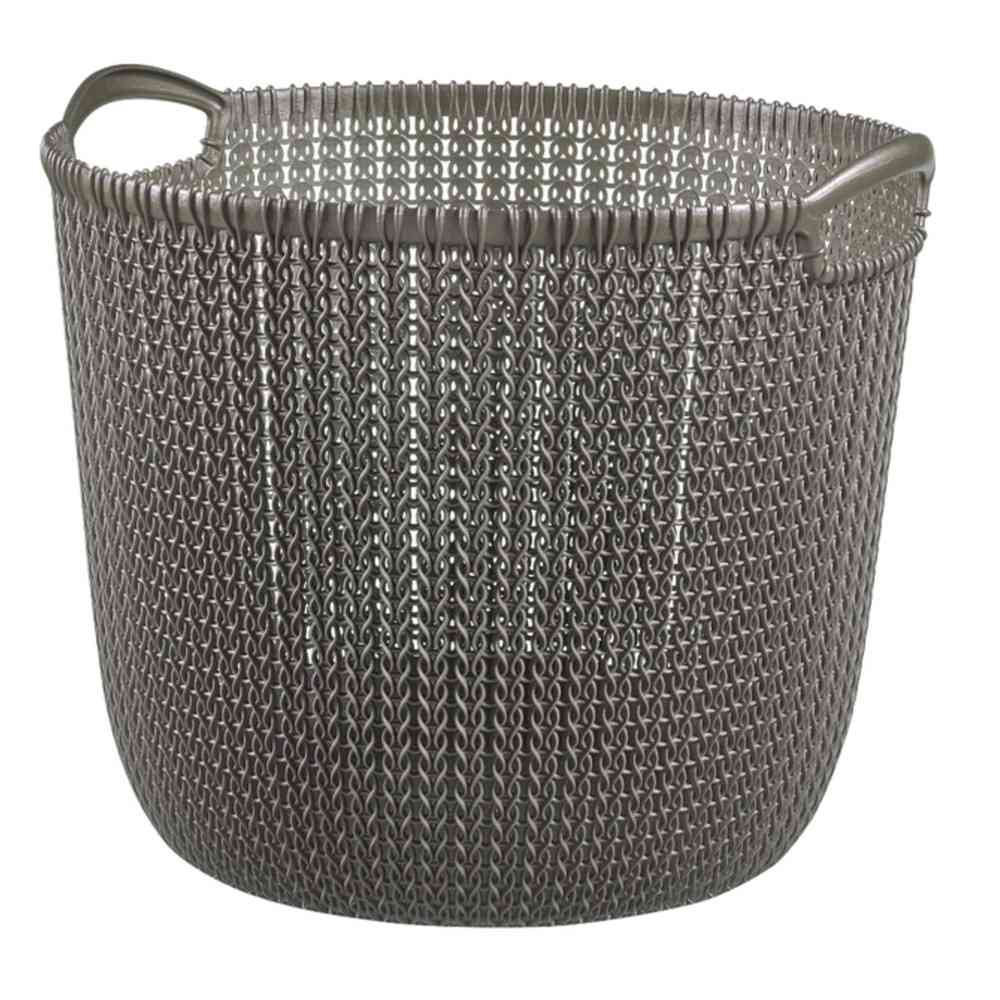 藤栄 Knit(ニット) ラウンドバスケット 30L ブラウン CV-203