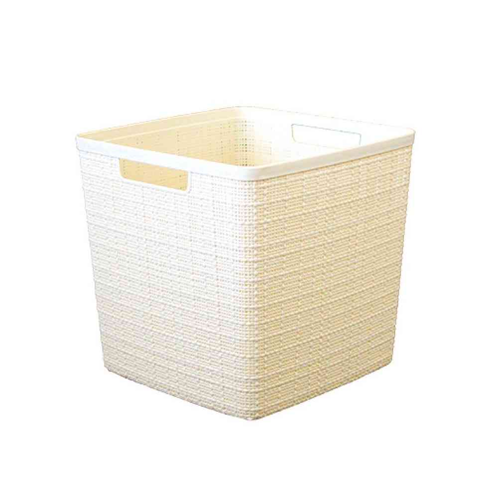 藤栄 Jute(ジュート) キューブバスケット 17L ホワイト