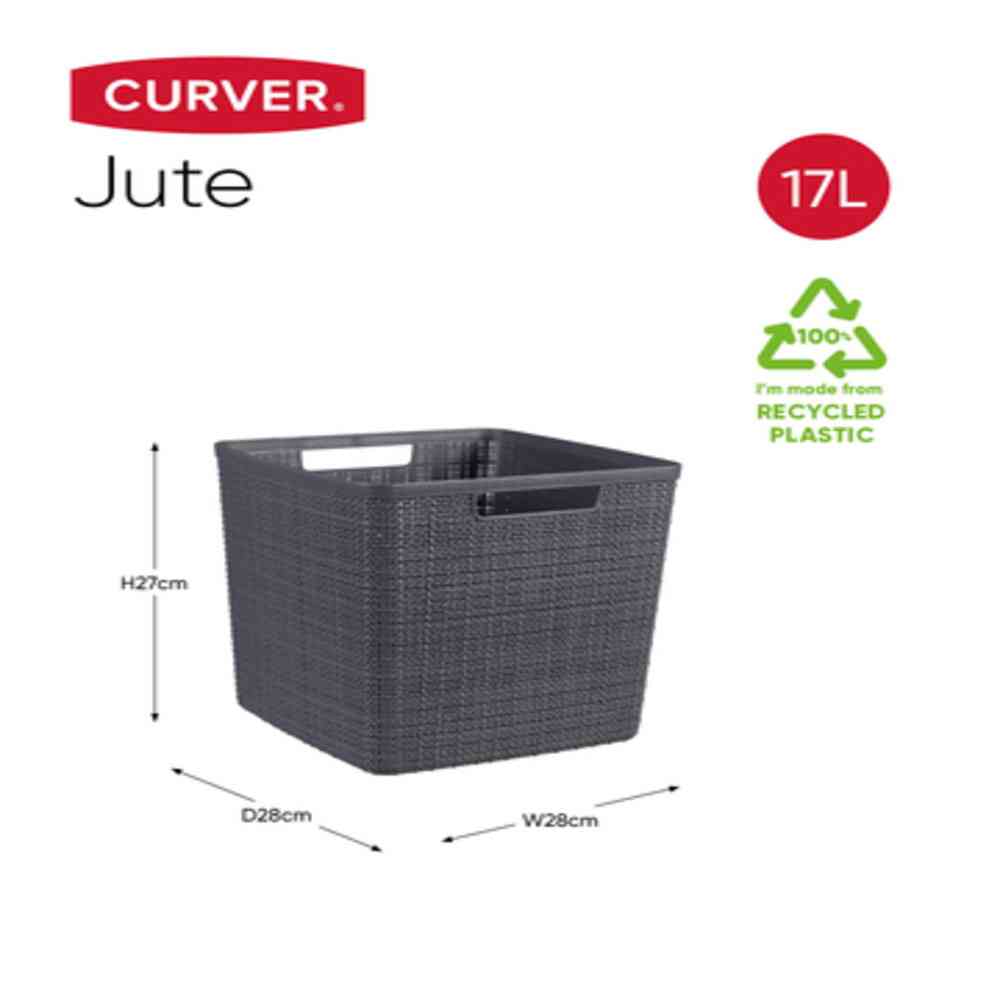藤栄 Jute(ジュート) キューブバスケット 17L グレー - Image 7