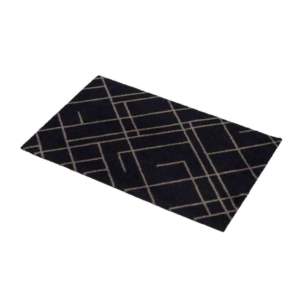 藤栄 tica copenhagen(チカ コペンハーゲン) フロアマット 40×60 LINES Black/Sand