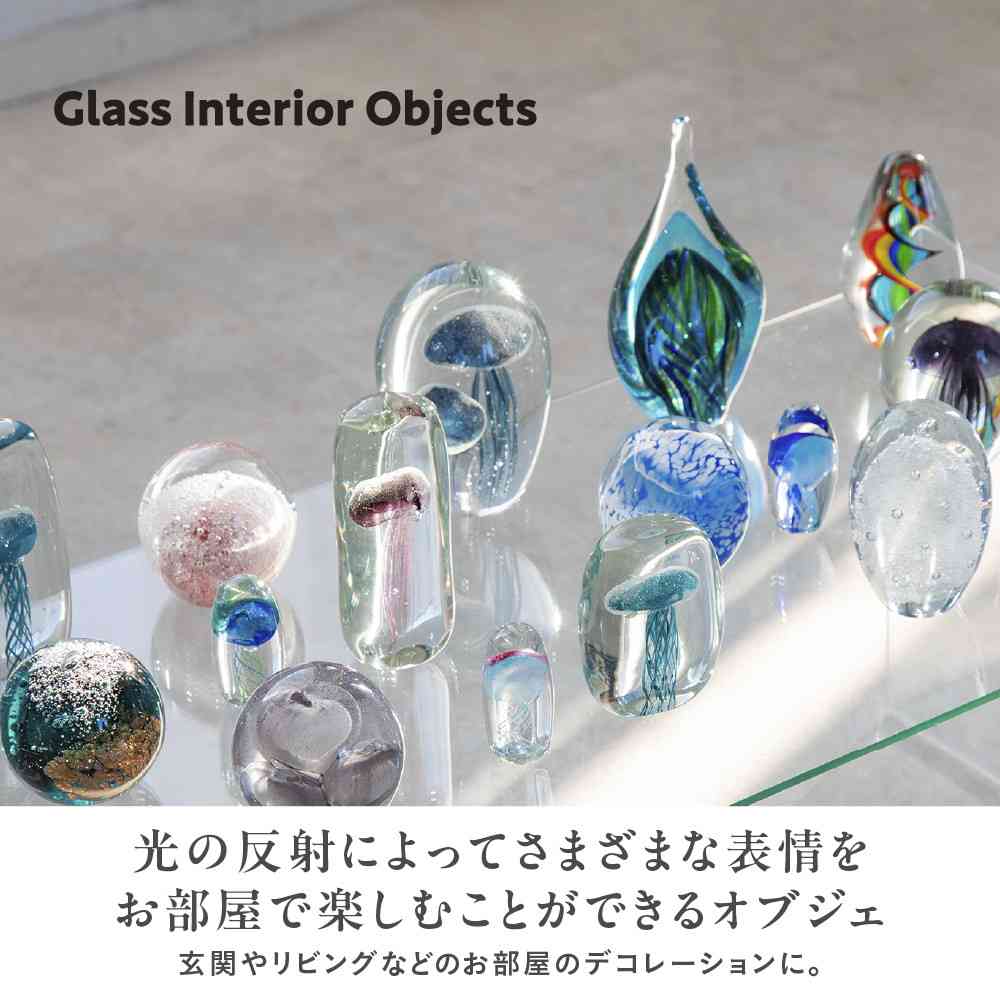藤栄 ガラスインテリアオブジェ（Glass interior objects） 泡 S グレー - Image 4