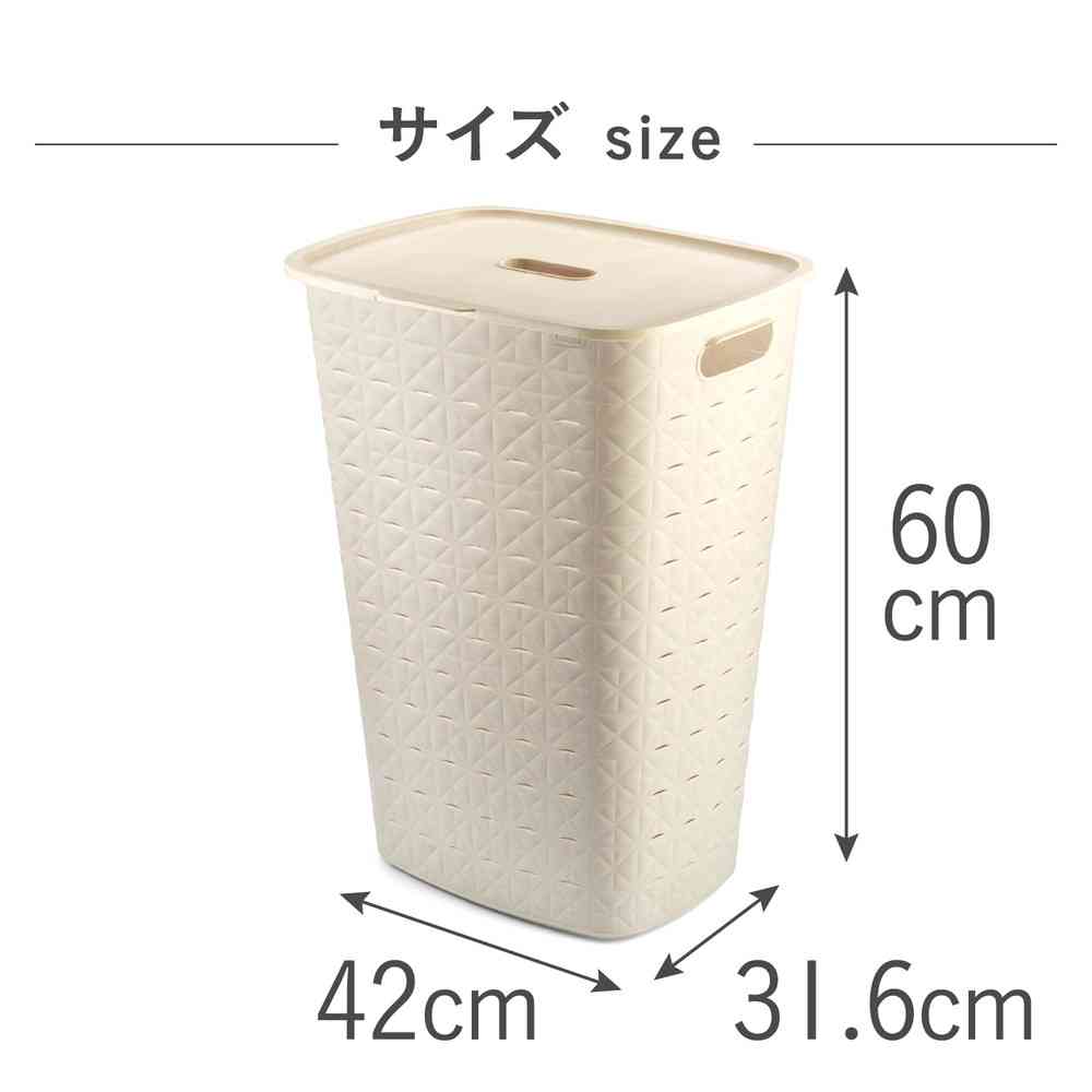 藤栄 Softex（ソフテックス） ふた付きバスケット 56L チョークホワイト CV-119 - Image 4