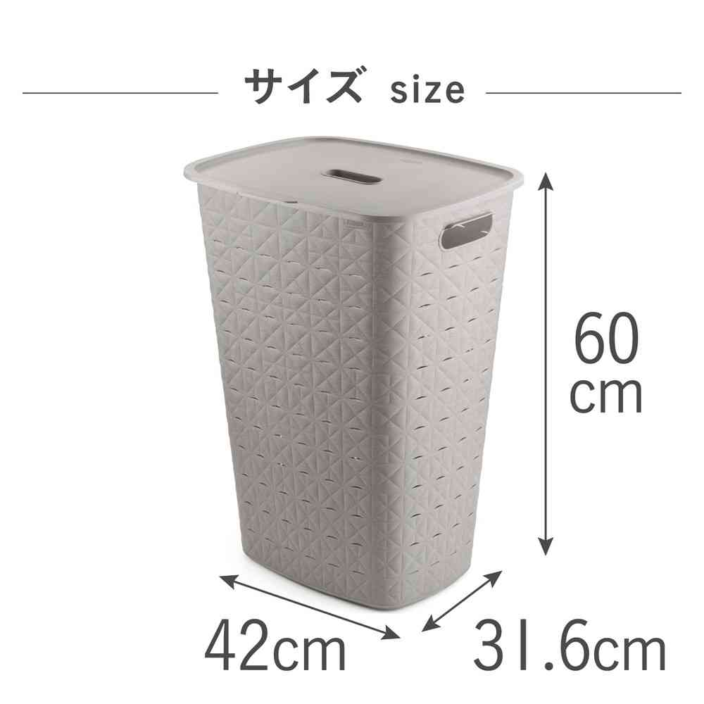 藤栄 Softex(ソフテックス) ふた付きバスケット 56L グレーベージュ CV-120 - Image 4