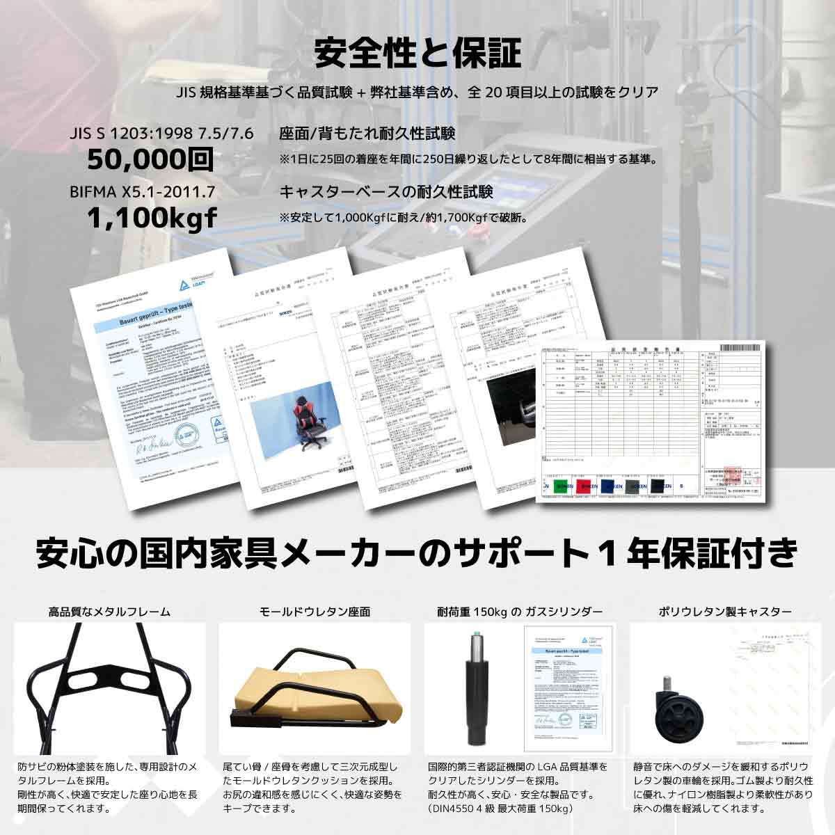 アイガーEVO ゲーミングチェア ブルー 【直送品】 返品・キャンセル・他商品と同時購入は不可 - Image 7