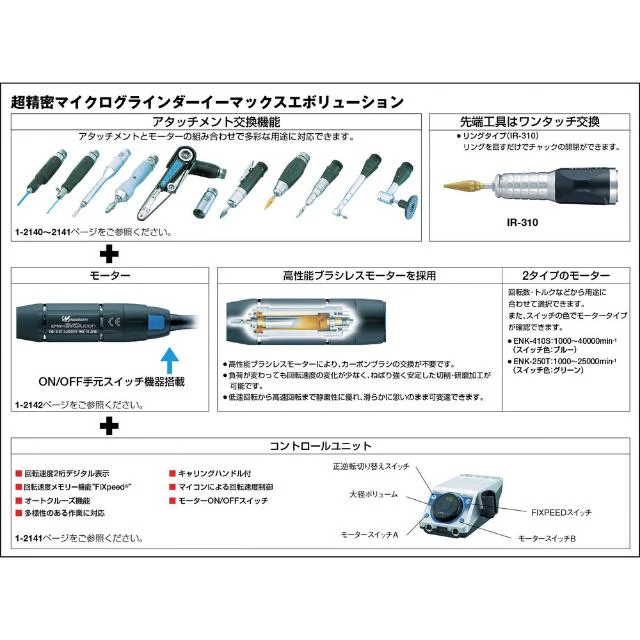 ナカニシ精密マイクログラインダEmaxエボリューショントルクセット8081 【直送品】 返品・キャンセル・他商品と同時購入は不可 - Image 3