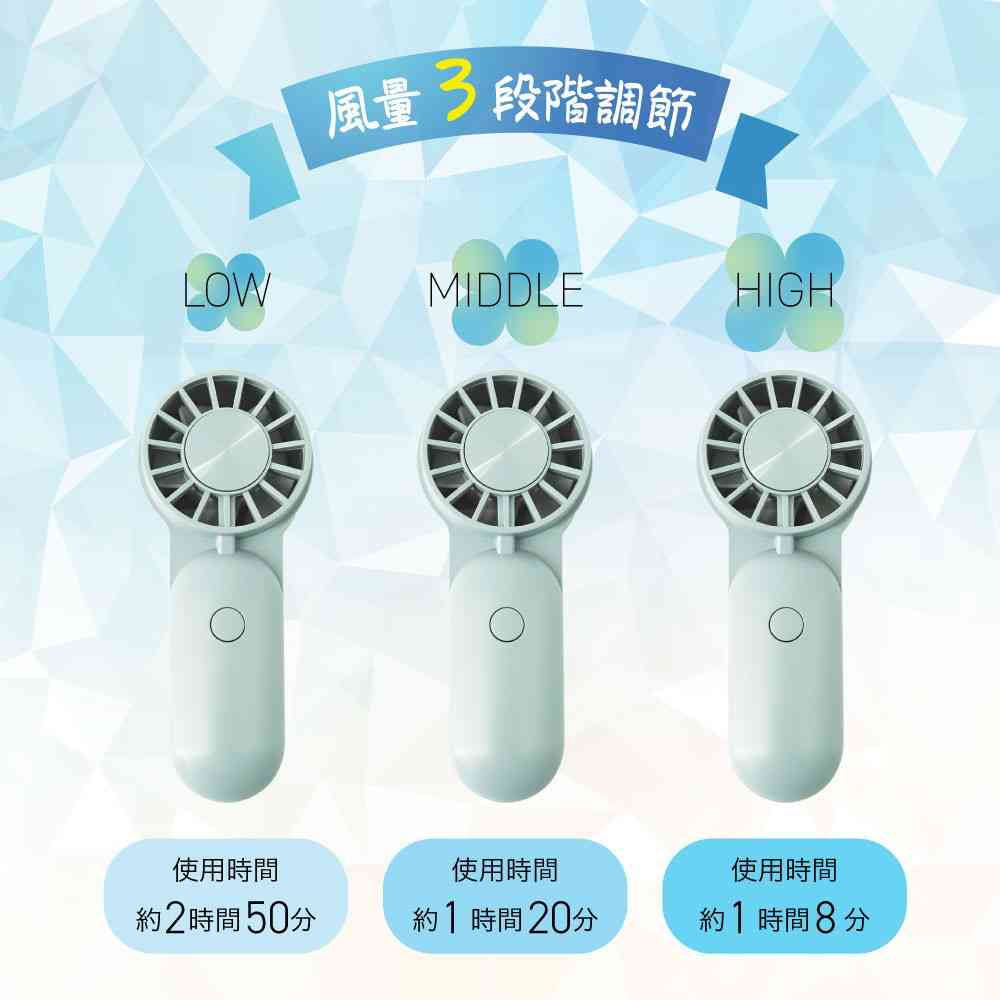 Newseed 超小型&軽量 ポケットハンディファン ブルー - Image 5