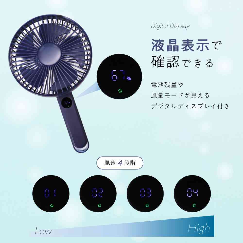 Newseed seena 液晶表示付大風量ハンディファン - Image 4