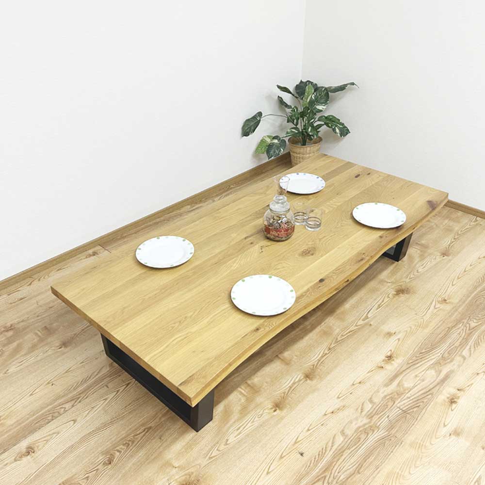 幅160cmのオーク無垢材使用 高級感ある座卓テーブル 【直送品】 返品・キャンセル・他商品と同時購入は不可 - Image 5