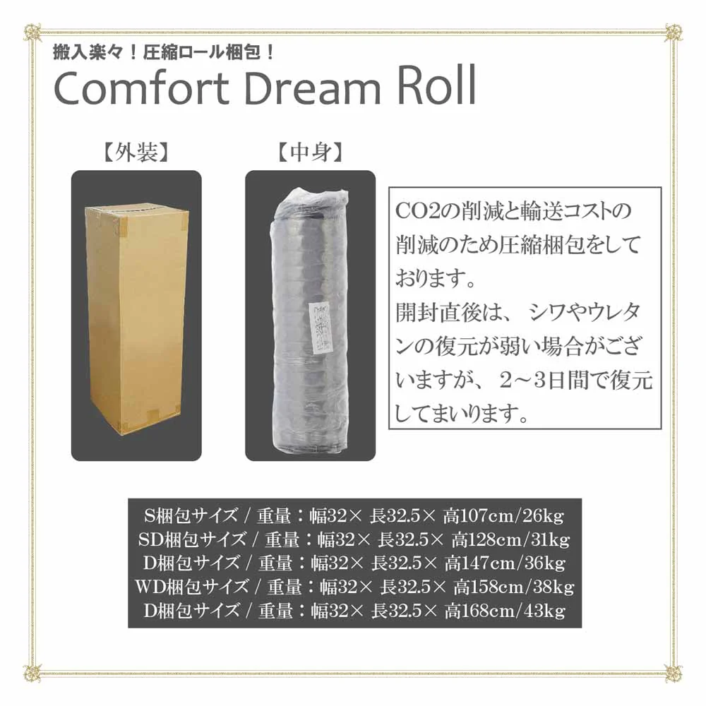 厚み25cmWDポケットコイルマットレスCFDM-ROLL-WD 【直送品】 返品・キャンセル・他商品と同時購入は不可 - Image 9