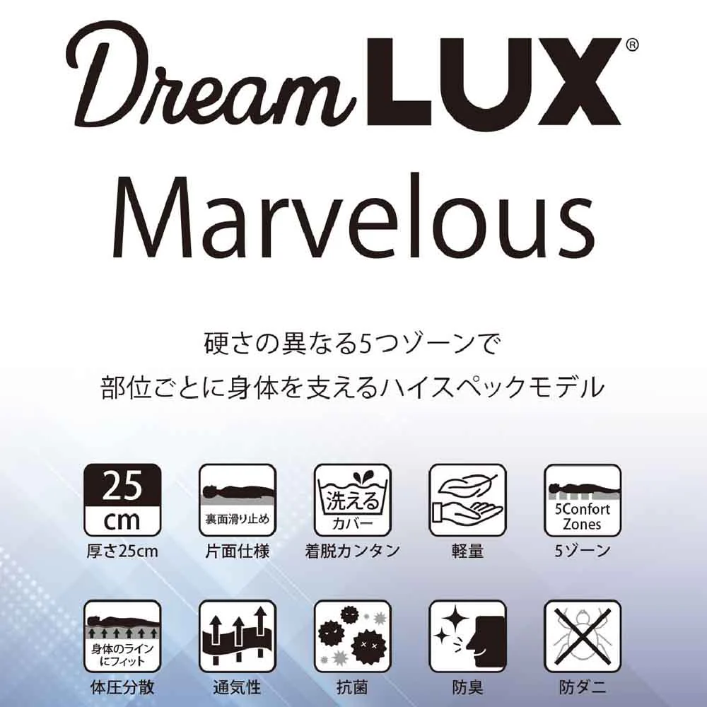 厚み25cmSノンコイルマットレス DLUX-MBRS-S 【直送品】 返品・キャンセル・他商品と同時購入は不可 - Image 8