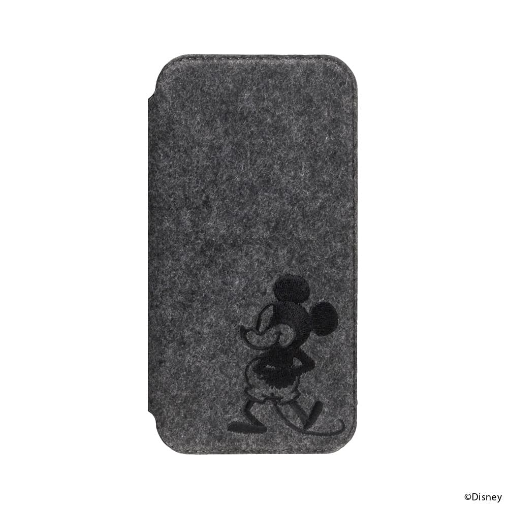 PGA iPhone 16用 ガラスフリップケース(フェルト) ミッキーマウス PG-D24AGF05MKY - Image 8
