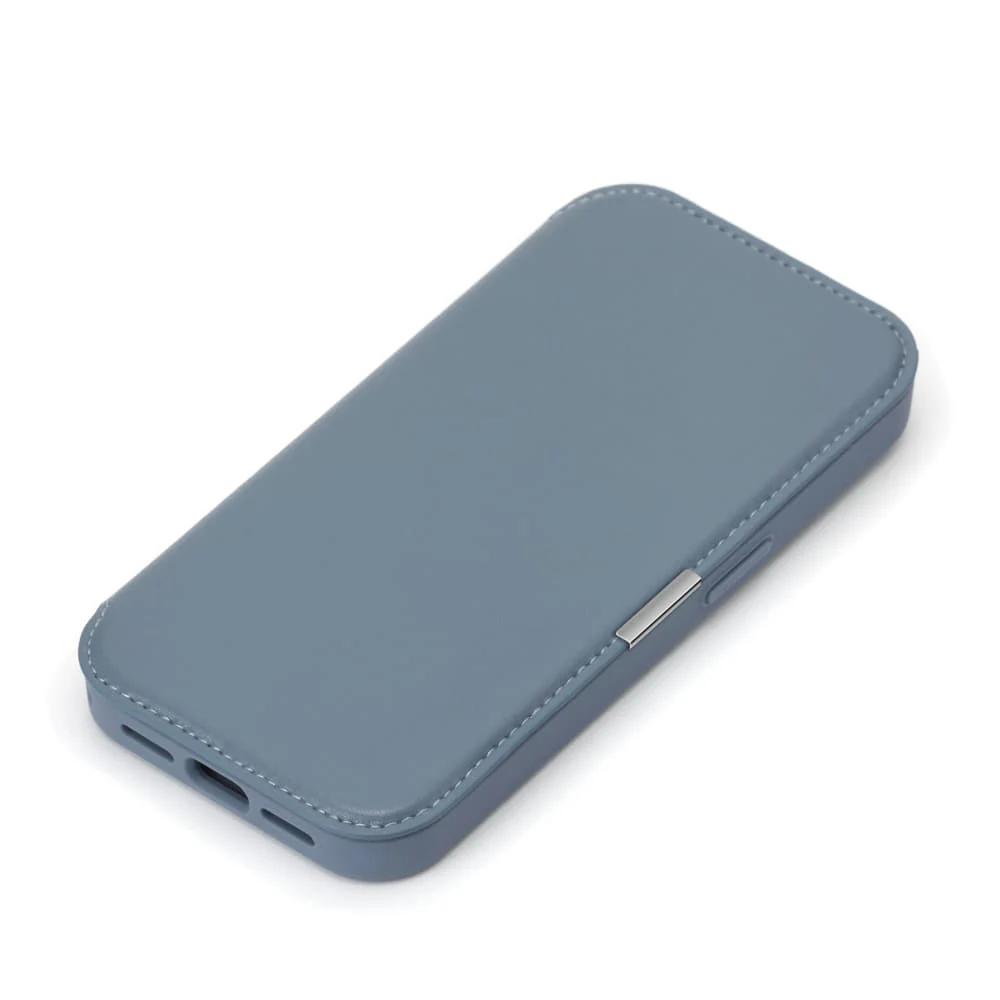 PGA iPhone 17用 ガラスフリップケース ブルー PG-25AGF03BL 65g