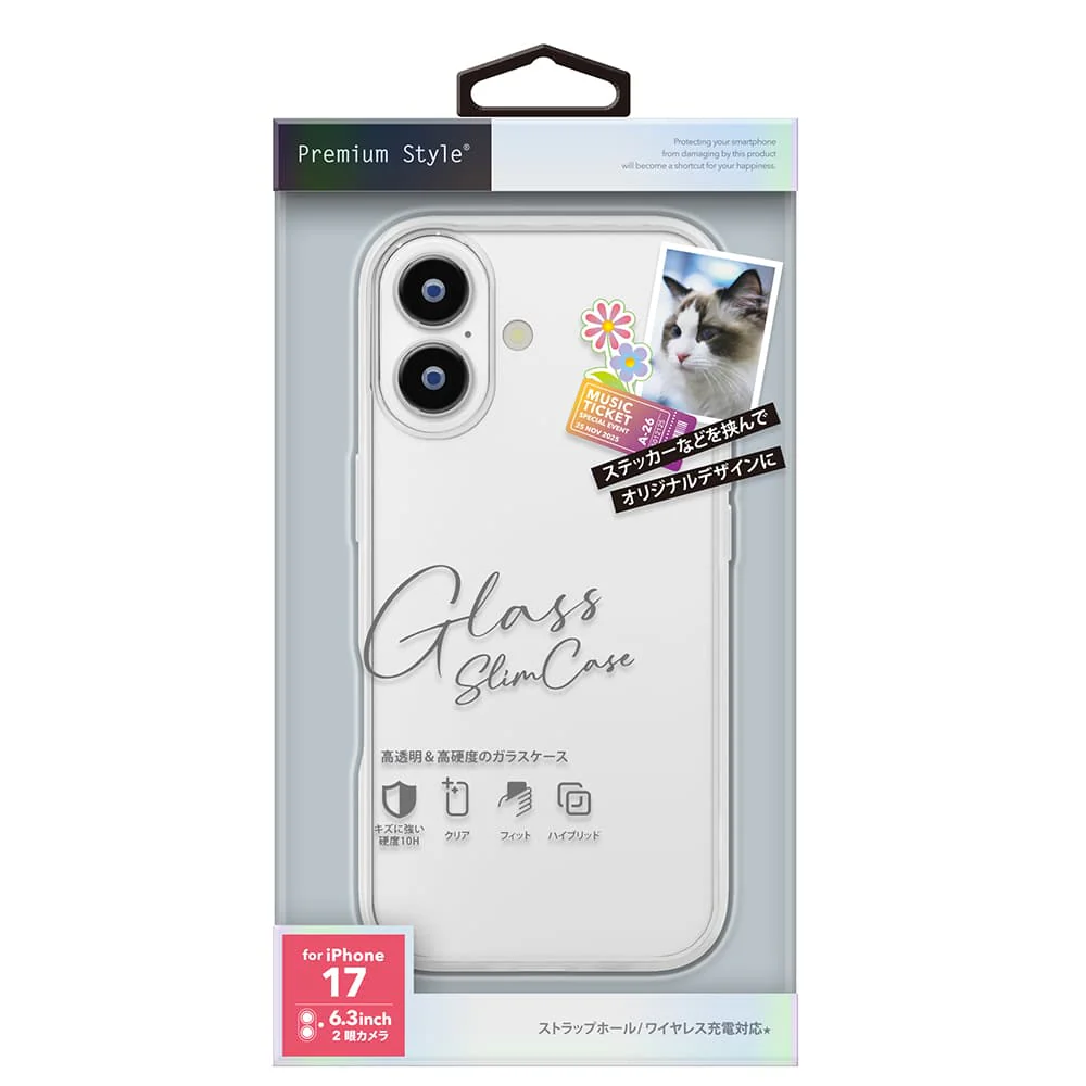 PGA iPhone 17用 ガラススリムケース クリア PG-25AGT04CL 30g - Image 2