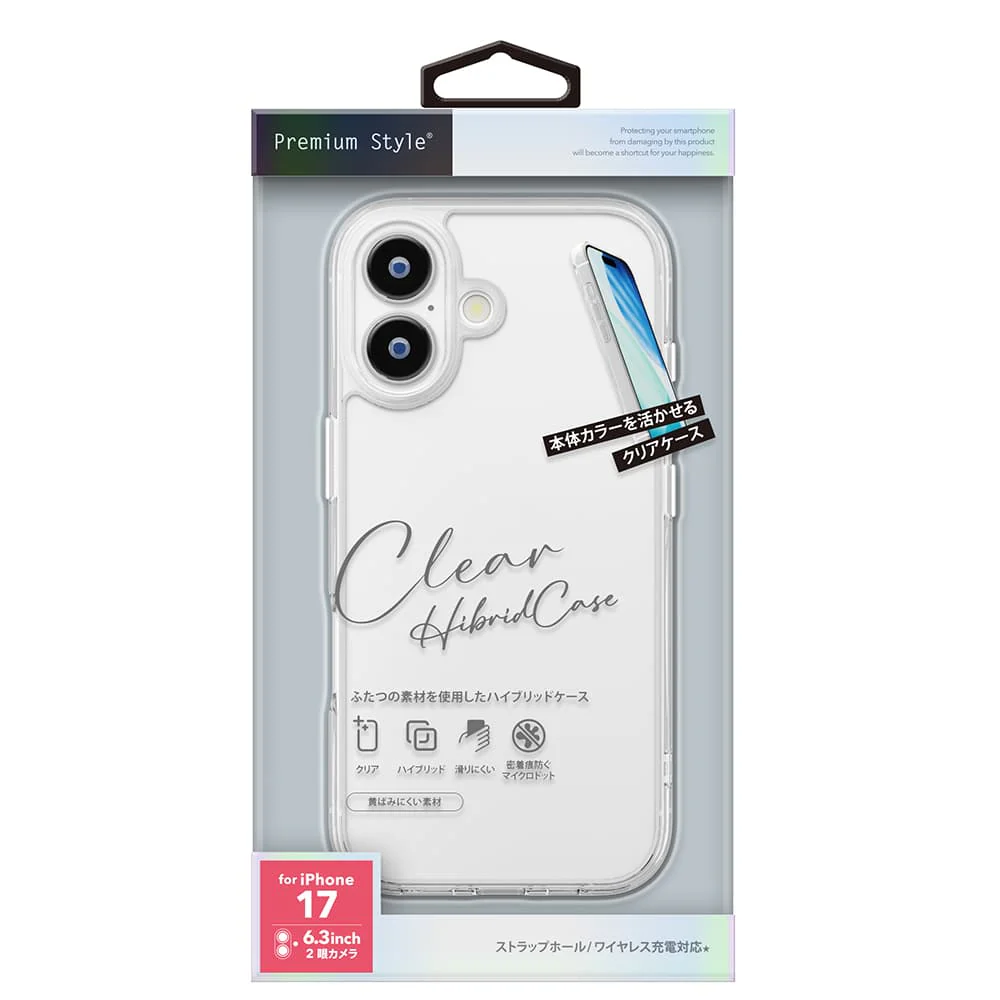 PGA iPhone 17用 ハイブリッドケース クリア PG-25APT01CL 35g - Image 2