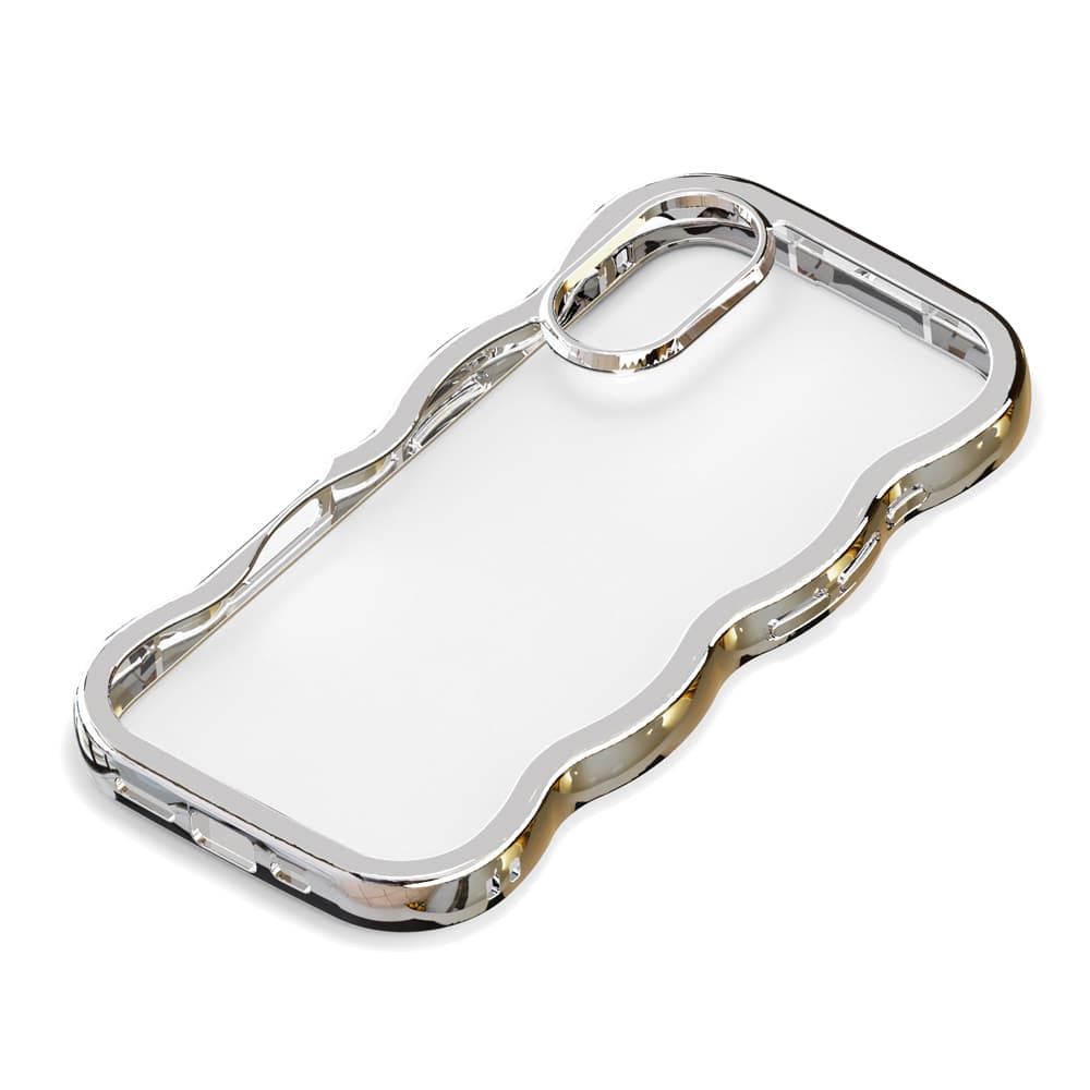 PGA iPhone 17用 ウェーブケース メタルシルバー PG-25AWH03SV 35g
