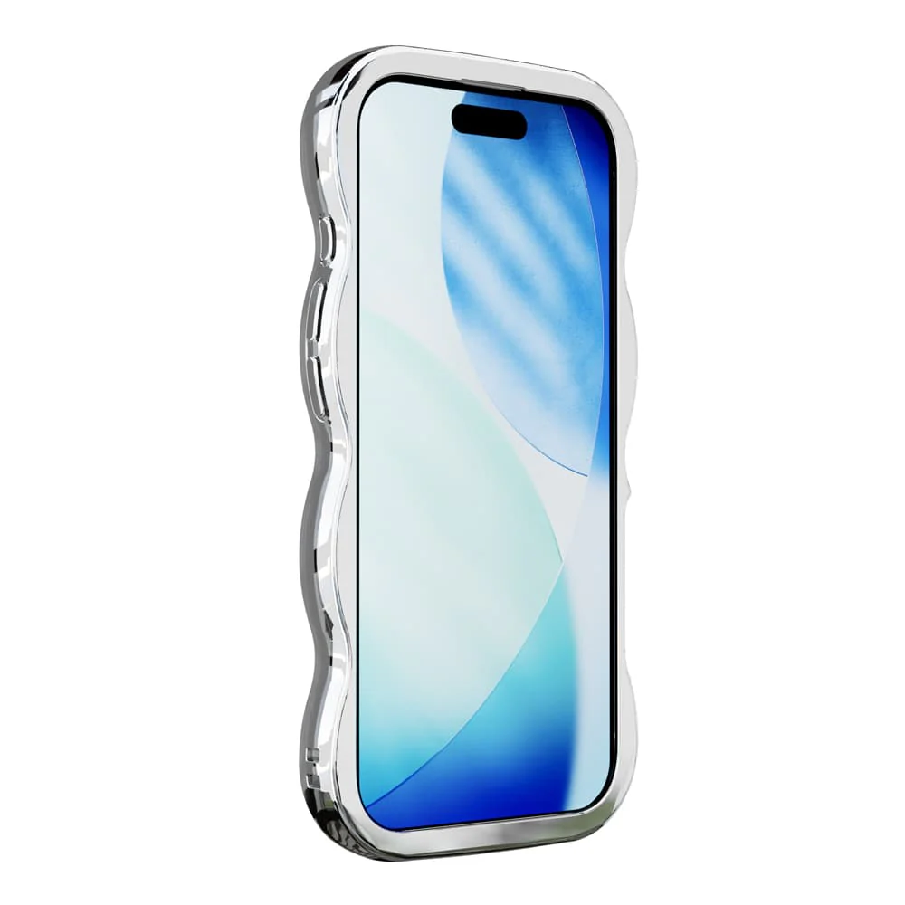 PGA iPhone 17用 MagSafe対応 ウェーブケース メタルシルバー PG-25AMW03SV 35g - Image 5