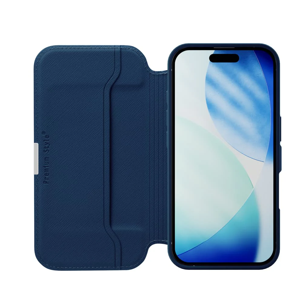 PGA iPhone 17 Pro用 ガラスフリップケース サフィアーノ調／ネイビー 65g - Image 4