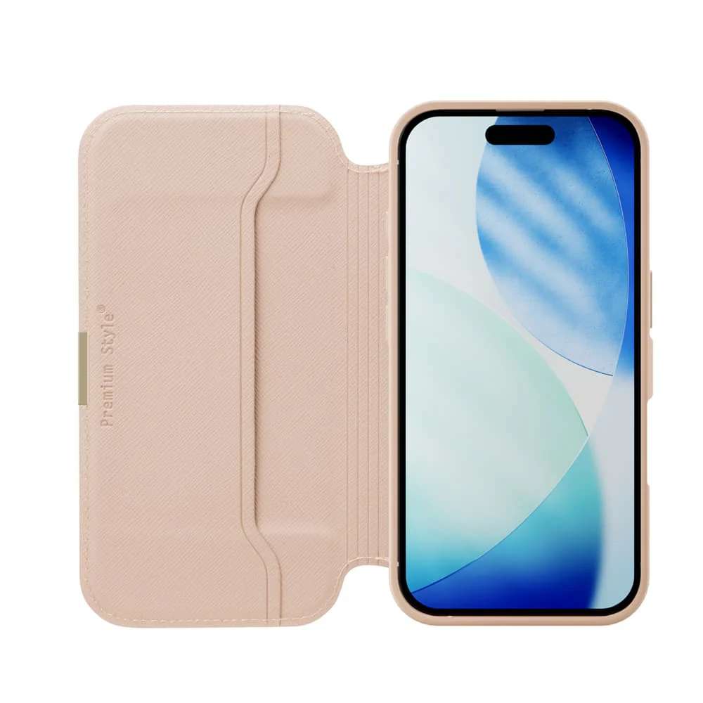 PGA iPhone 17 Pro用 ガラスフリップケース サフィアーノ調/ピンク 65g - Image 4