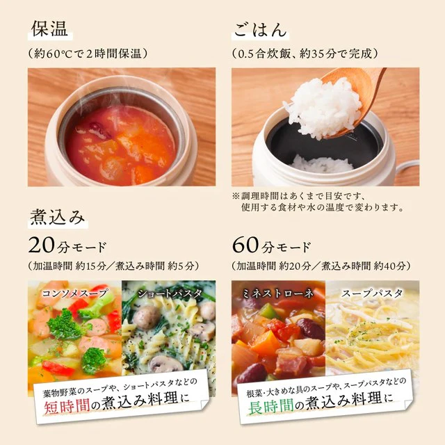 持ち運びできるおかゆクッカー 「KayuPot」 RJAR25SWH 【直送品】 返品・キャンセル・他商品と同時購入は不可 - Image 9