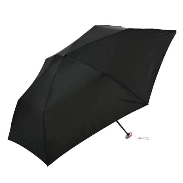 晴雨兼用日傘 UVカット 折りたたみ傘 ポケラ 軽量6段 50cm BK 【直送品】 返品・キャンセル・他商品と同時購入は不可