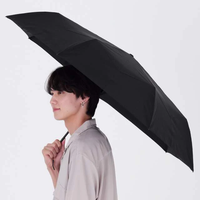 形状記憶 BIGサイズ 晴雨兼用日傘 折畳傘 メモリラ 軽量60cm BK 【直送品】 返品・キャンセル・他商品と同時購入は不可 - Image 4