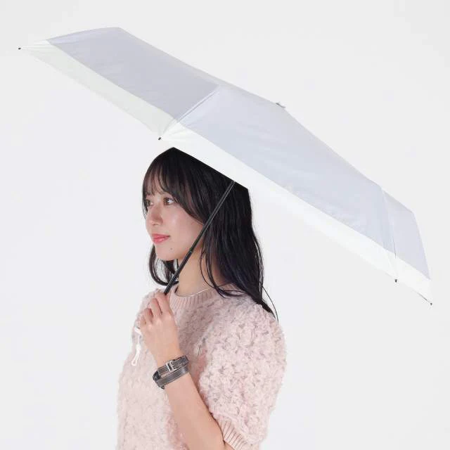 一級遮光 晴雨兼用日傘 折畳傘 ソラニバイカラー 軽量50cm GY 【直送品】 返品・キャンセル・他商品と同時購入は不可 - Image 4