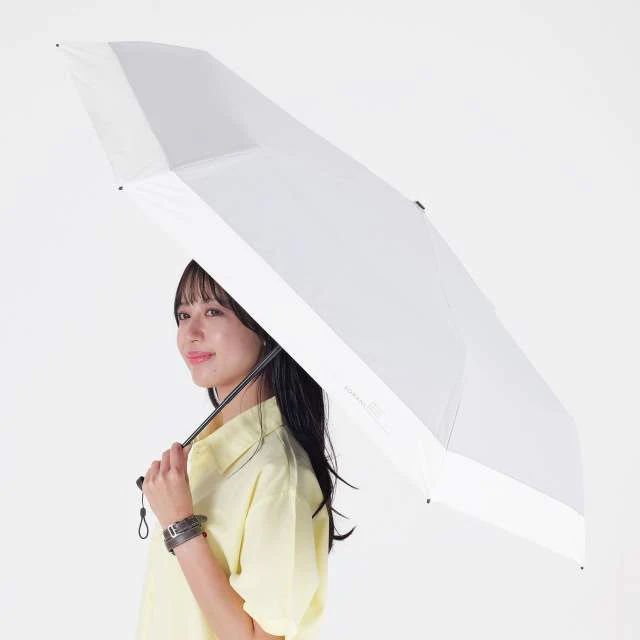 BIGサイズ 晴雨兼用 折畳傘 ソラニ遮光 バイカラー ミニ58cm GY 【直送品】 返品・キャンセル・他商品と同時購入は不可 - Image 4