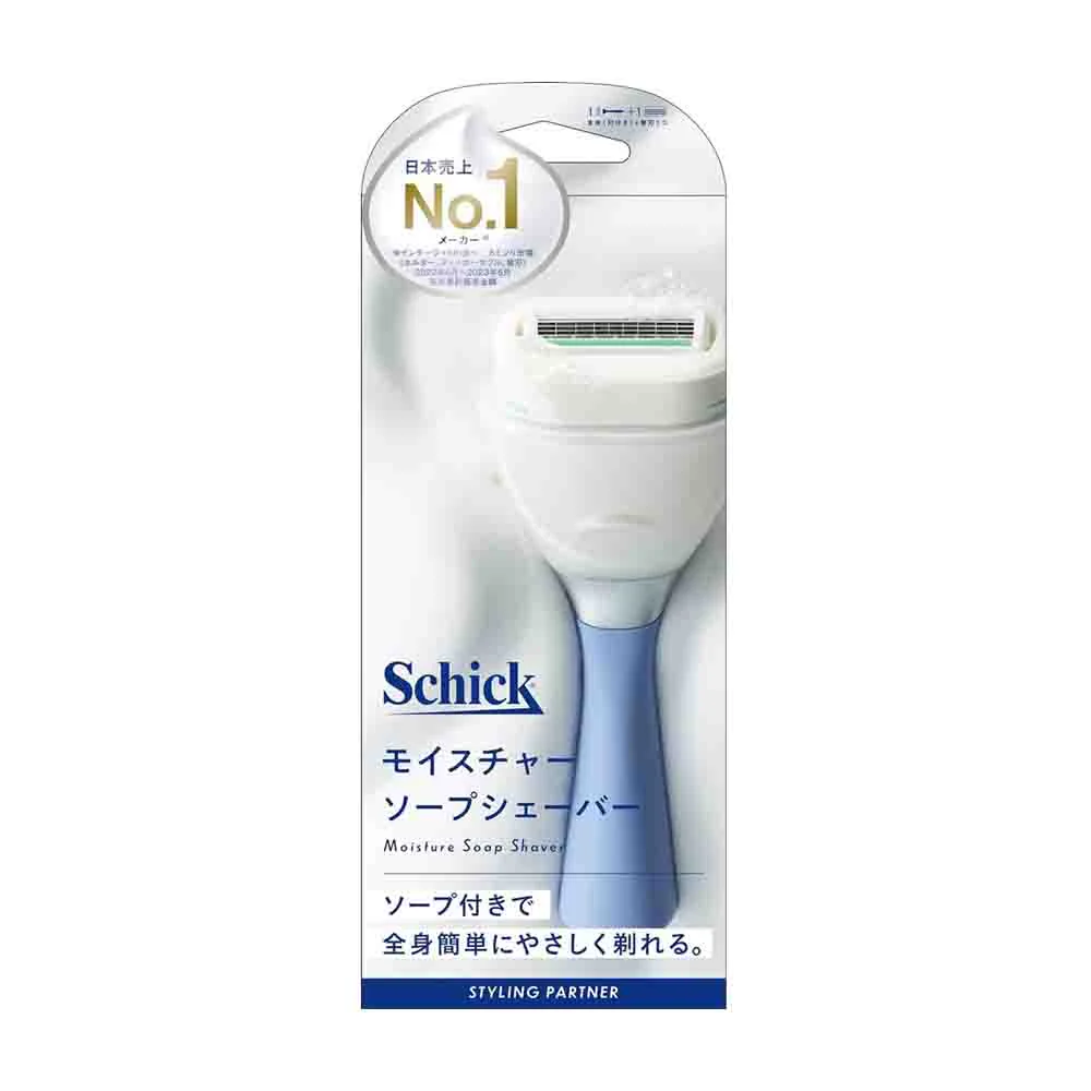 Schick(シック) モイスチャーソープ シェーバー ホルダー 刃付き+替刃1コ