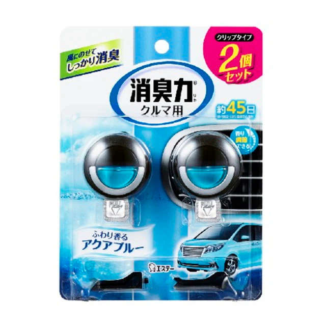 エステー クルマの消臭力 クリップタイプ アクアブルー 2個 - Image 2