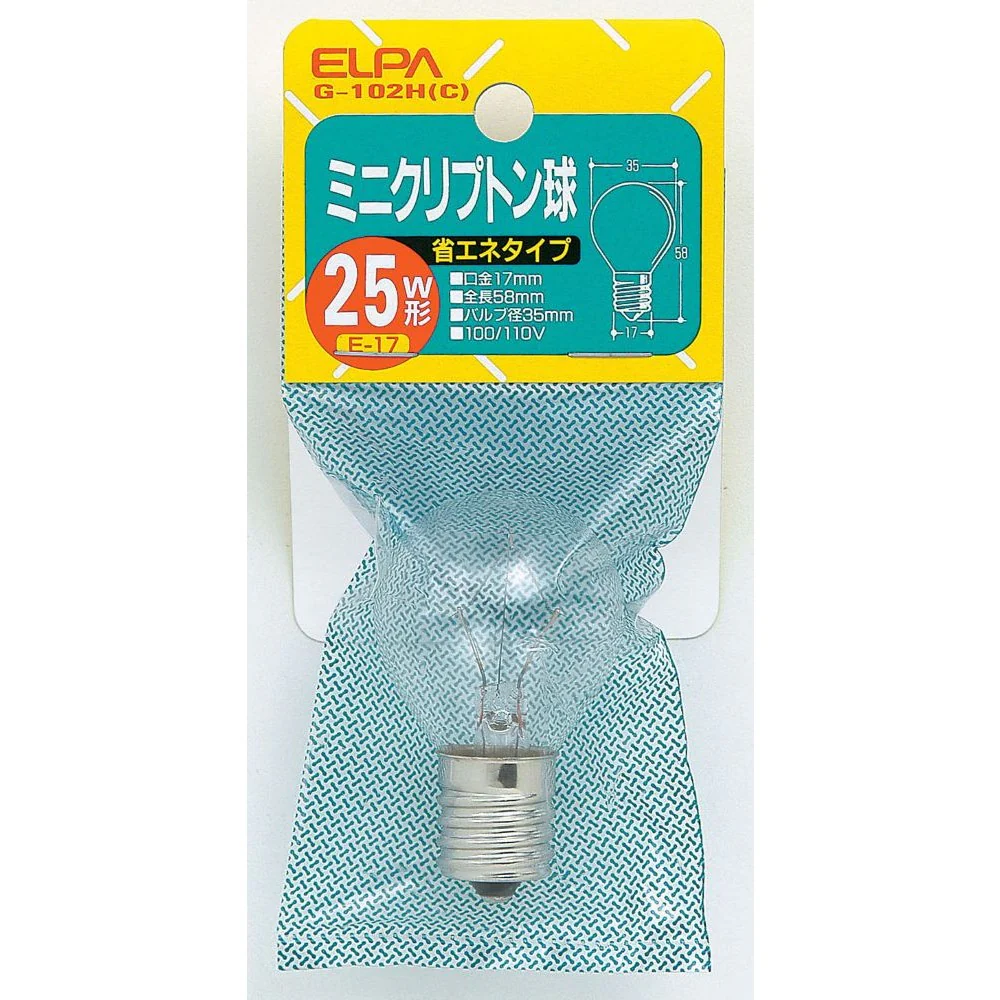 エルパ ELPA ミニクリプトン球 S型 25W クリア E17 G-102H(C)