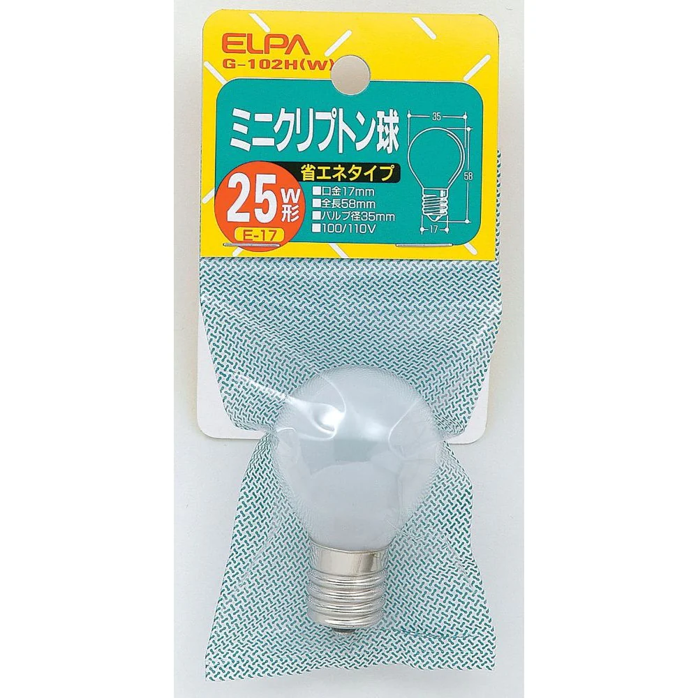 エルパ ELPA ミニクリプトン球 S型 25W ホワイト E17 G-102H(W) - Image 3