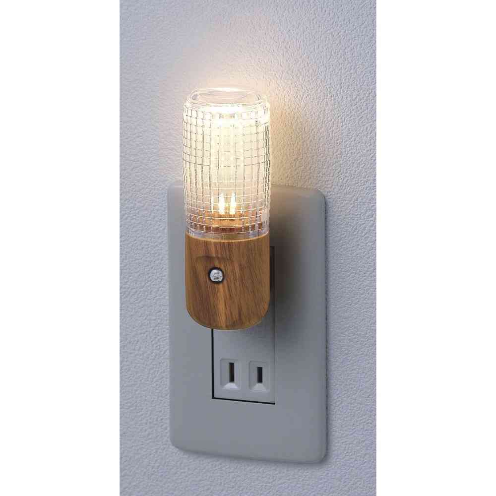 朝日電器 エルパ ELPA LEDセンサー付ライト 木目温白 PM-LW100(L) - Image 2