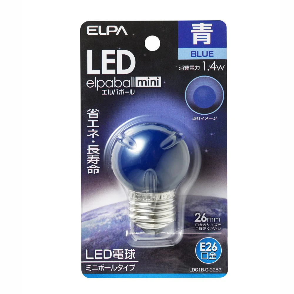 エルパ ELPA LED装飾電球 G40形 長寿命 省エネ E26 LDG1B-G-G252 - Image 3