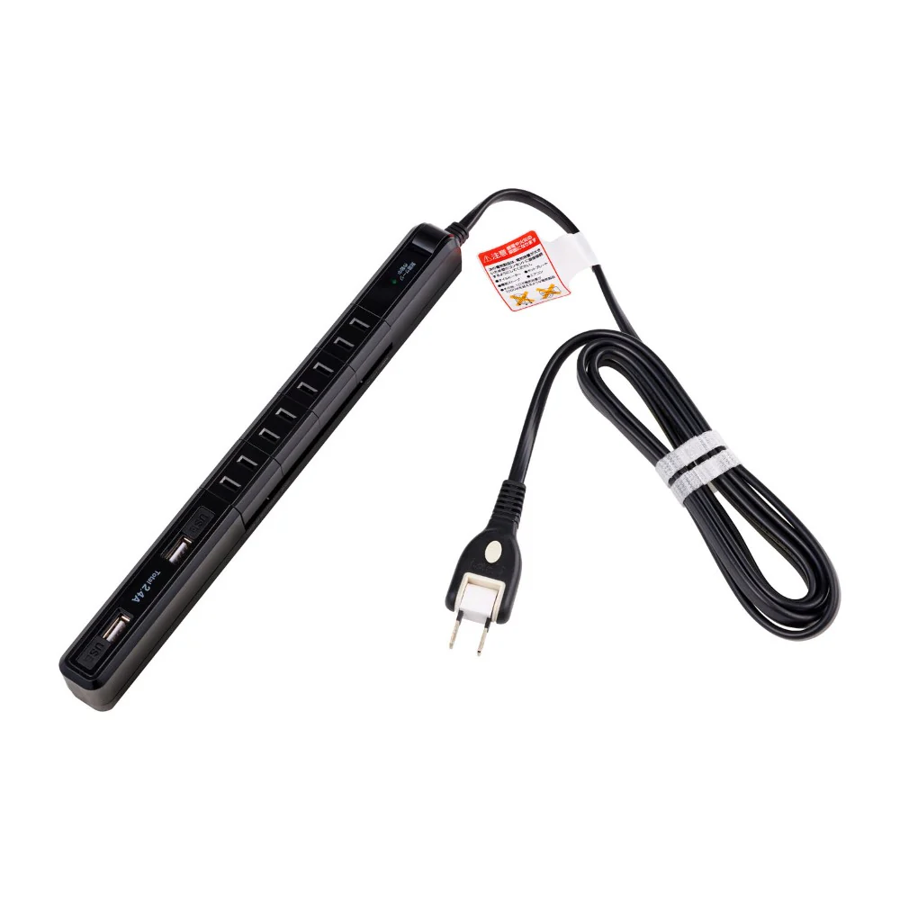 エルパ ELPA スリム回転USBタップ 4個口2m WBS-SL402USB（BK） - Image 5