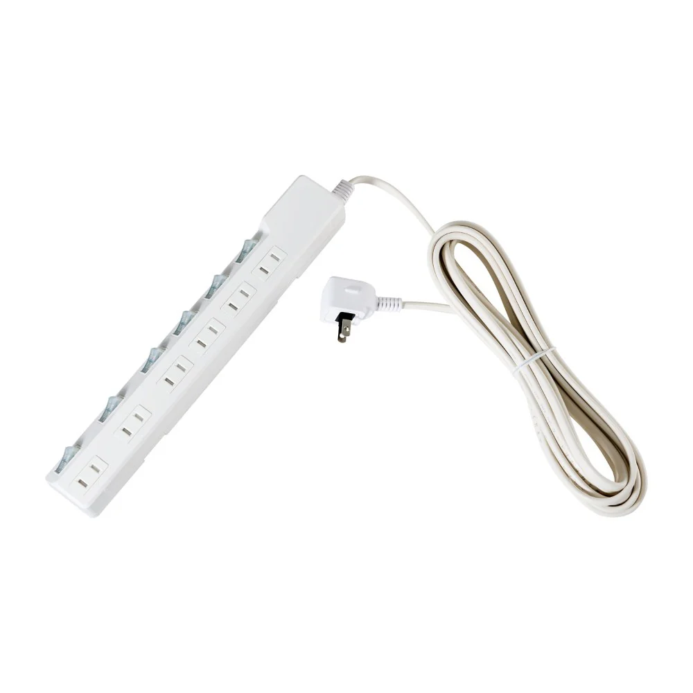 エルパ ELPA 耐雷スイッチ付タップ 6個口5M WLK-65S ホワイト - Image 6