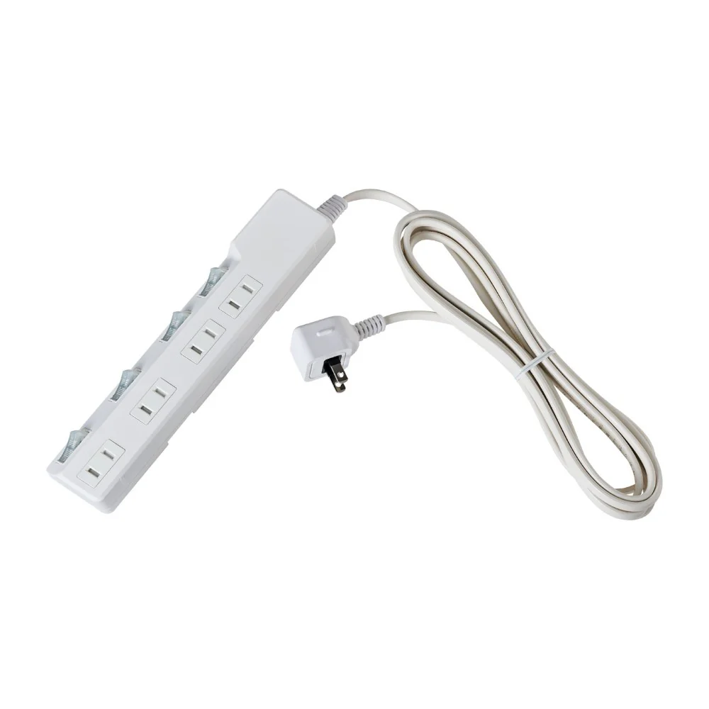 エルパ ELPA ブレーカー付耐雷スイッチ付タップ 4個口3M WLK-43B ホワイト - Image 2