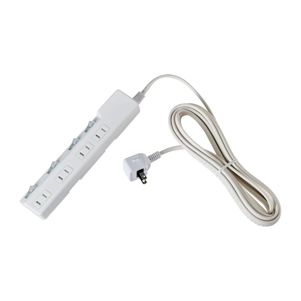 エルパ ELPA ブレーカー付耐雷スイッチ付タップ 4個口5M WLK-45B ホワイト - Image 6