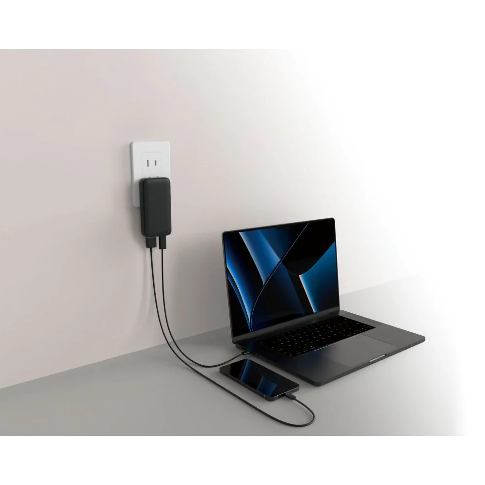 エルパ ELPA フラットUSBアダプター PD60W UC-26B ブラック - Image 6