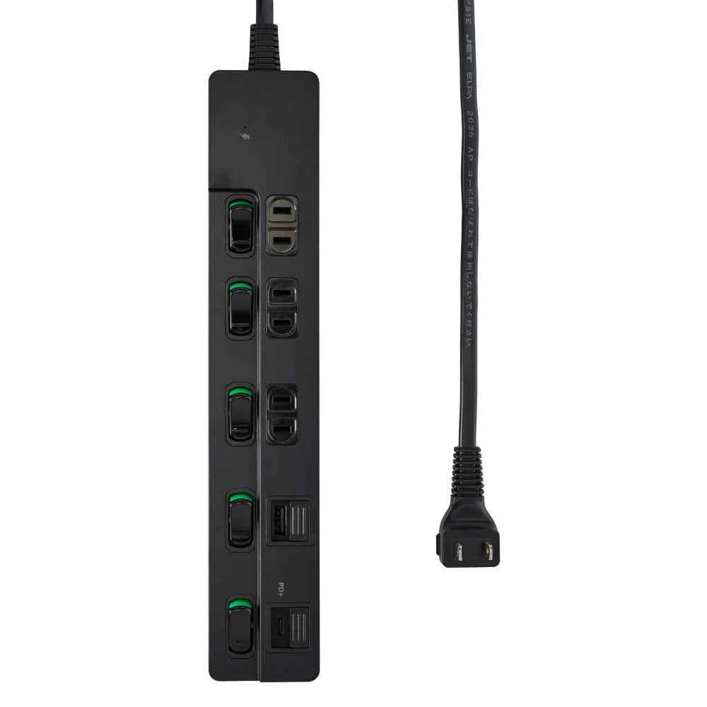 エルパ ELPA SW付USBタップ2m黒 WLK-3222SUC（BK） - Image 3