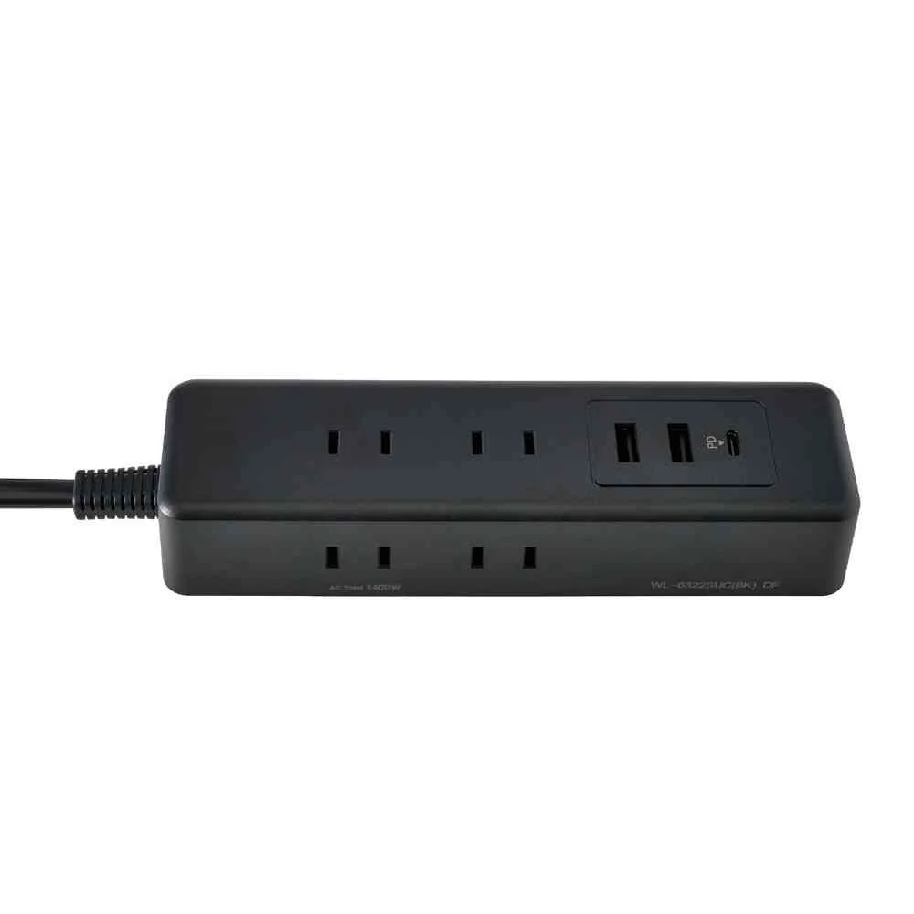 エルパ ELPA コード付6個口USBタップ WL-6322SUC(BK) - Image 4