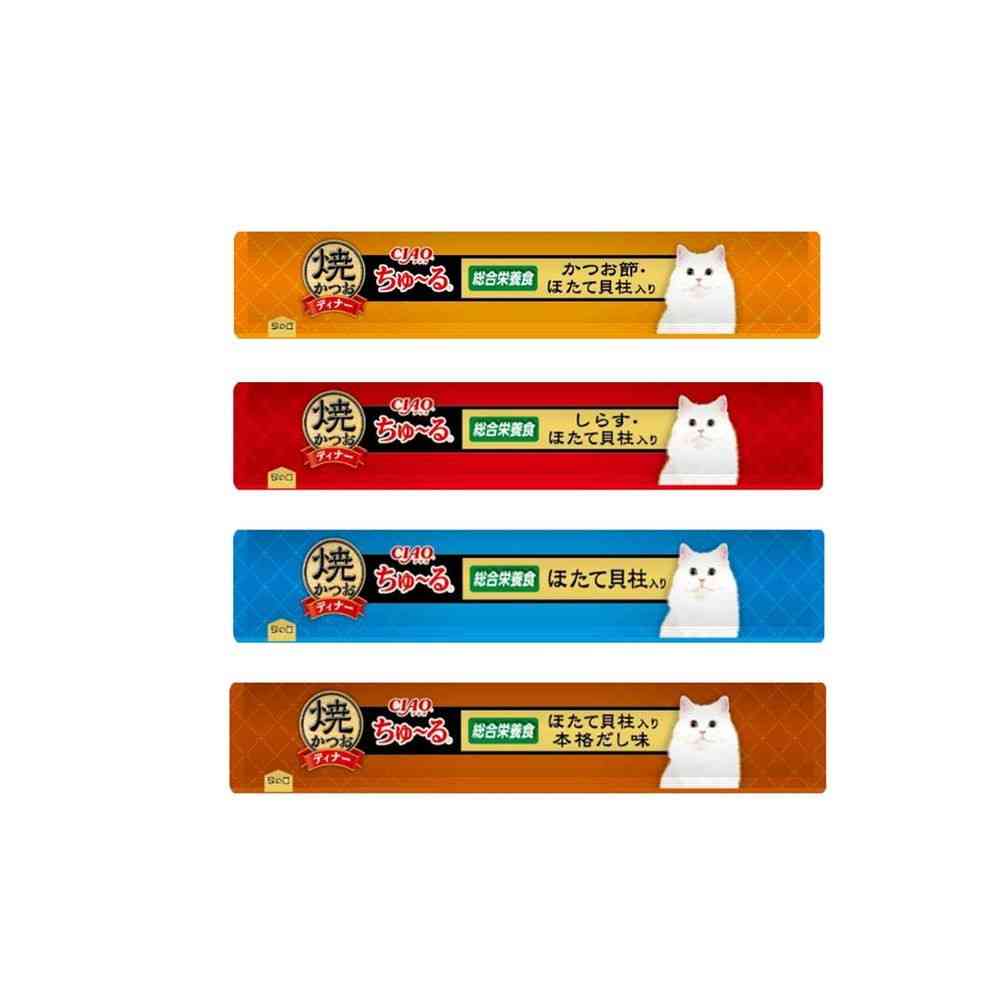 いなばペットフード 焼かつおディナーちゅ〜る ４種のバラエティ 14g×40P - Image 3