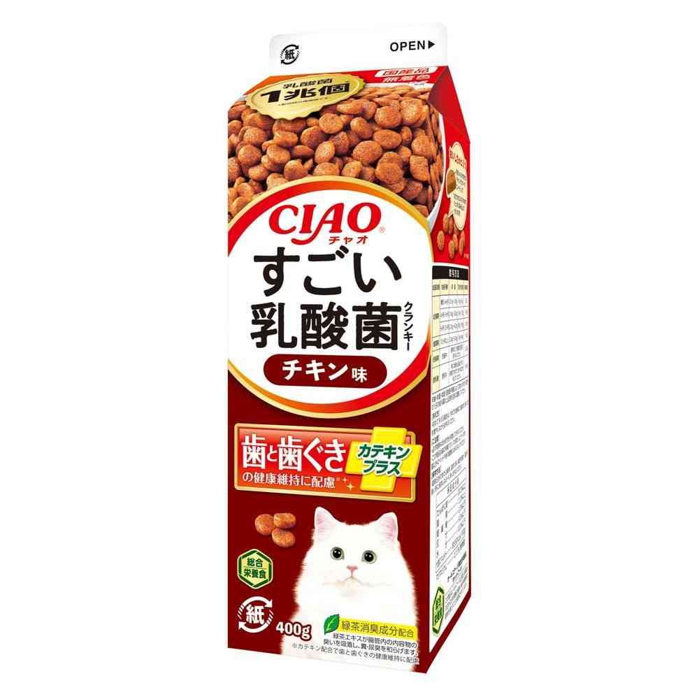 いなばペットフード すごい乳酸菌 クランキー牛乳パック チキン味 400g