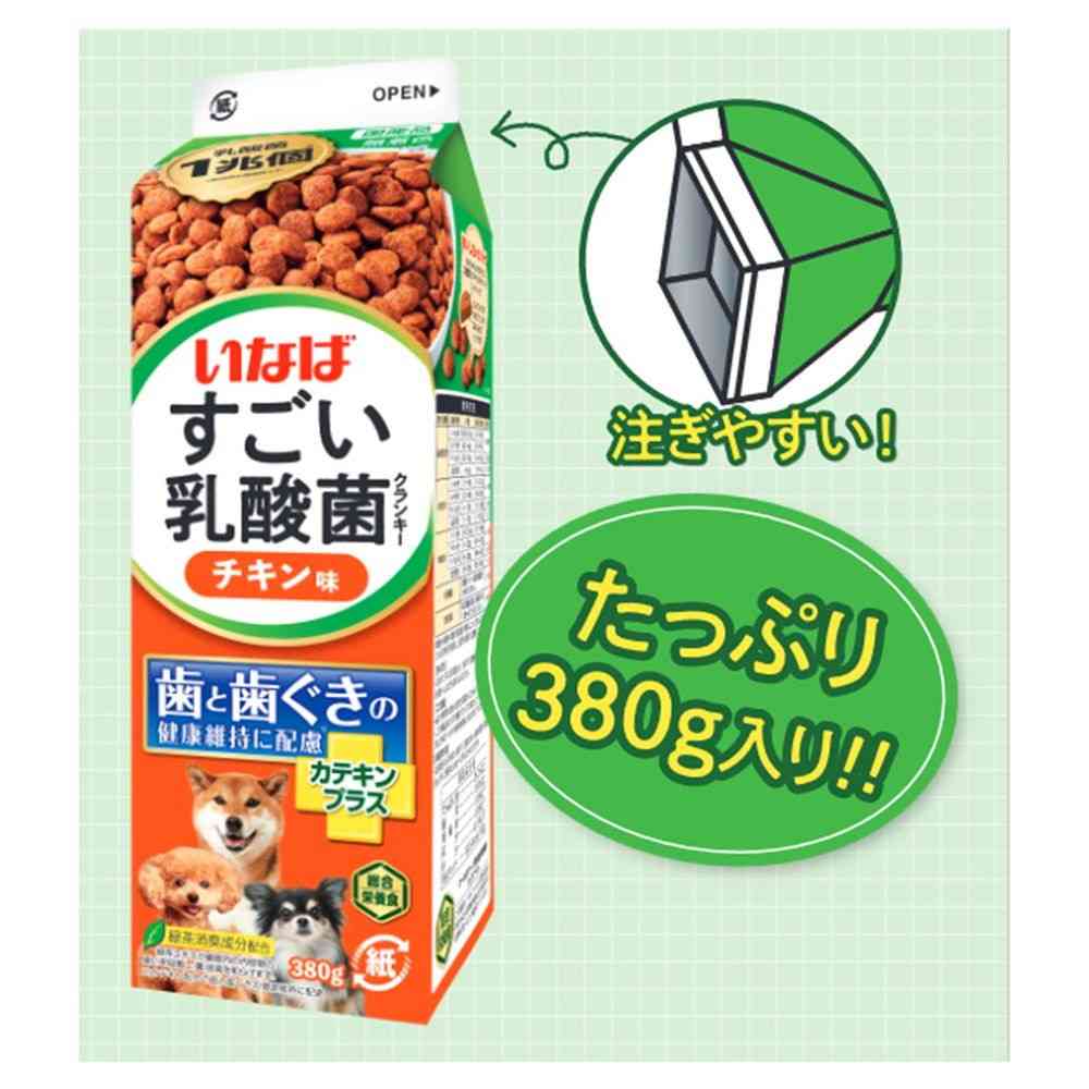 いなばペットフード すごい乳酸菌 クランキー牛乳パック チキン味 380g - Image 6