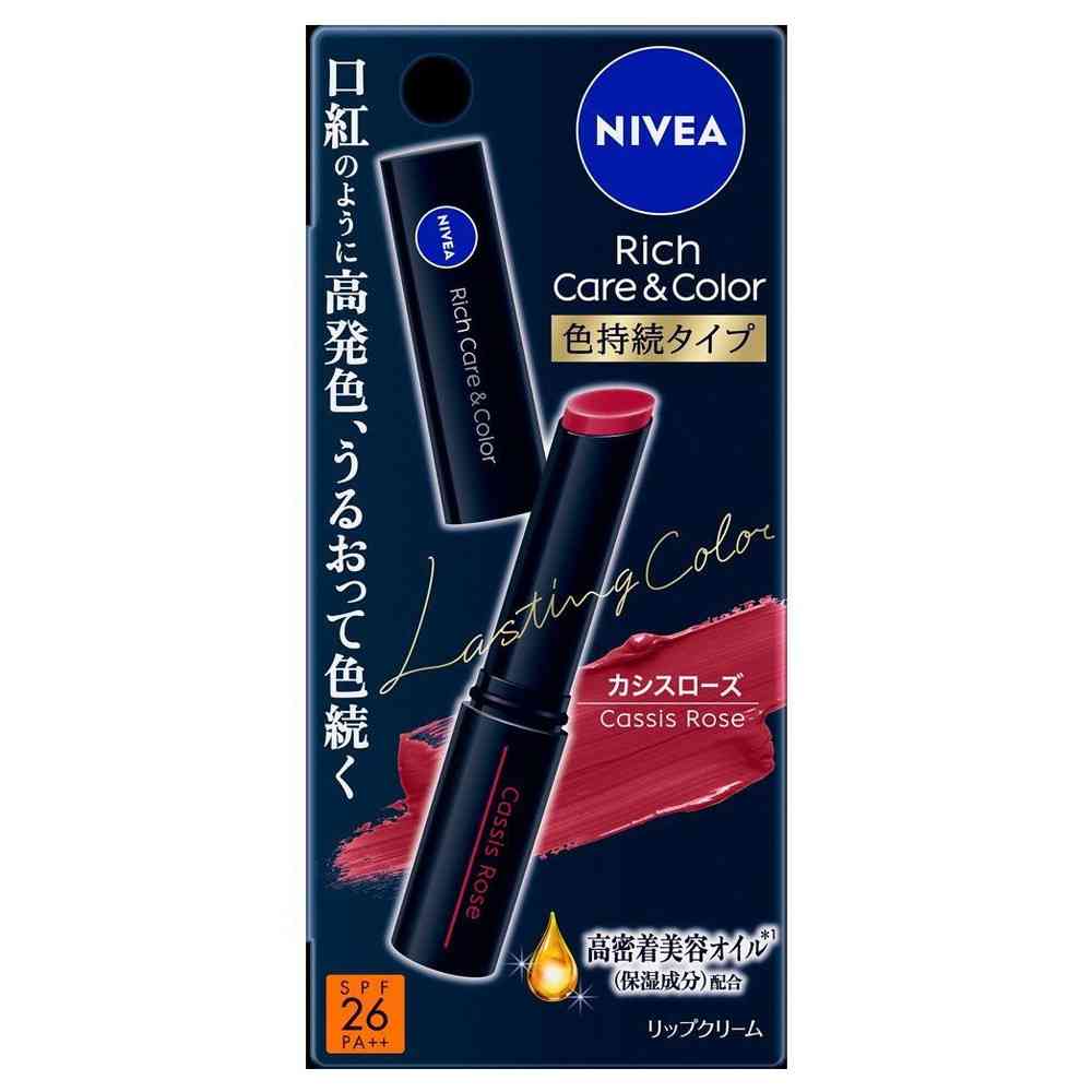 花王 ニベア リッチケア＆カラーリップ 色持続タイプ カシスローズ 2.0g