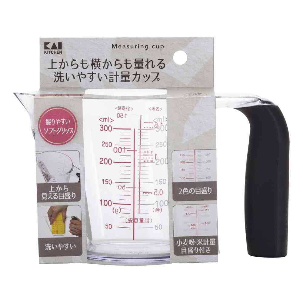 貝印 kk 上から量れる洗いやすい計量カップ300ml DH8127 - Image 3